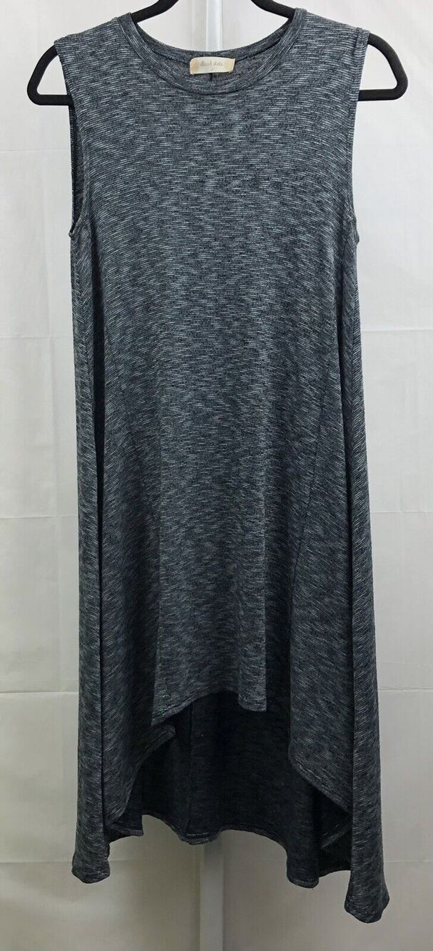 Altar'd State Dress Women S Blue Stretch Knit Hi Low Hem Sleeveless Boho Flowy